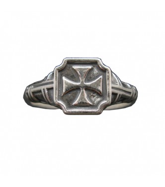 R002097 Genuine Sterling Silver Men Ring Maltese Cross Solid Stamped 925 Comfort Fit
